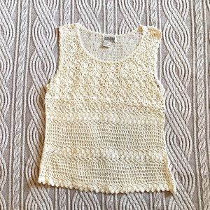 90’s Off-white Crocheted Camisole Shell Size Large